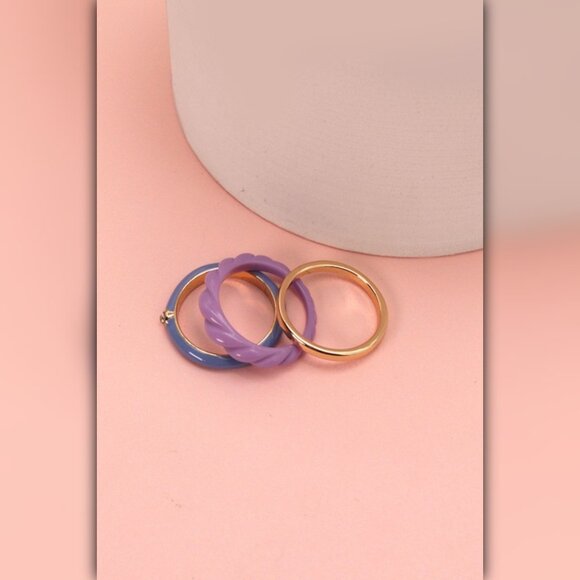Color Pop Trio Ring Set – Wear It or Style Your Scarf - Picture 2 of 4